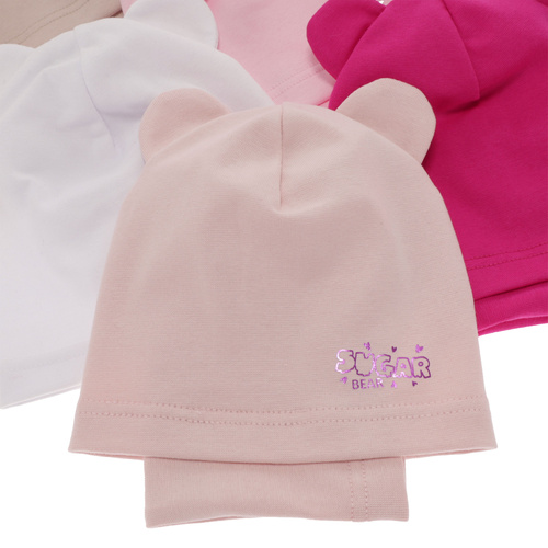 Flicka höst/vår set: mössa och halsduk, rosa, bomull, Cyntia