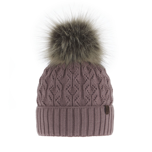 Dam vintermössa, wrzosowa, med pompom, Katty