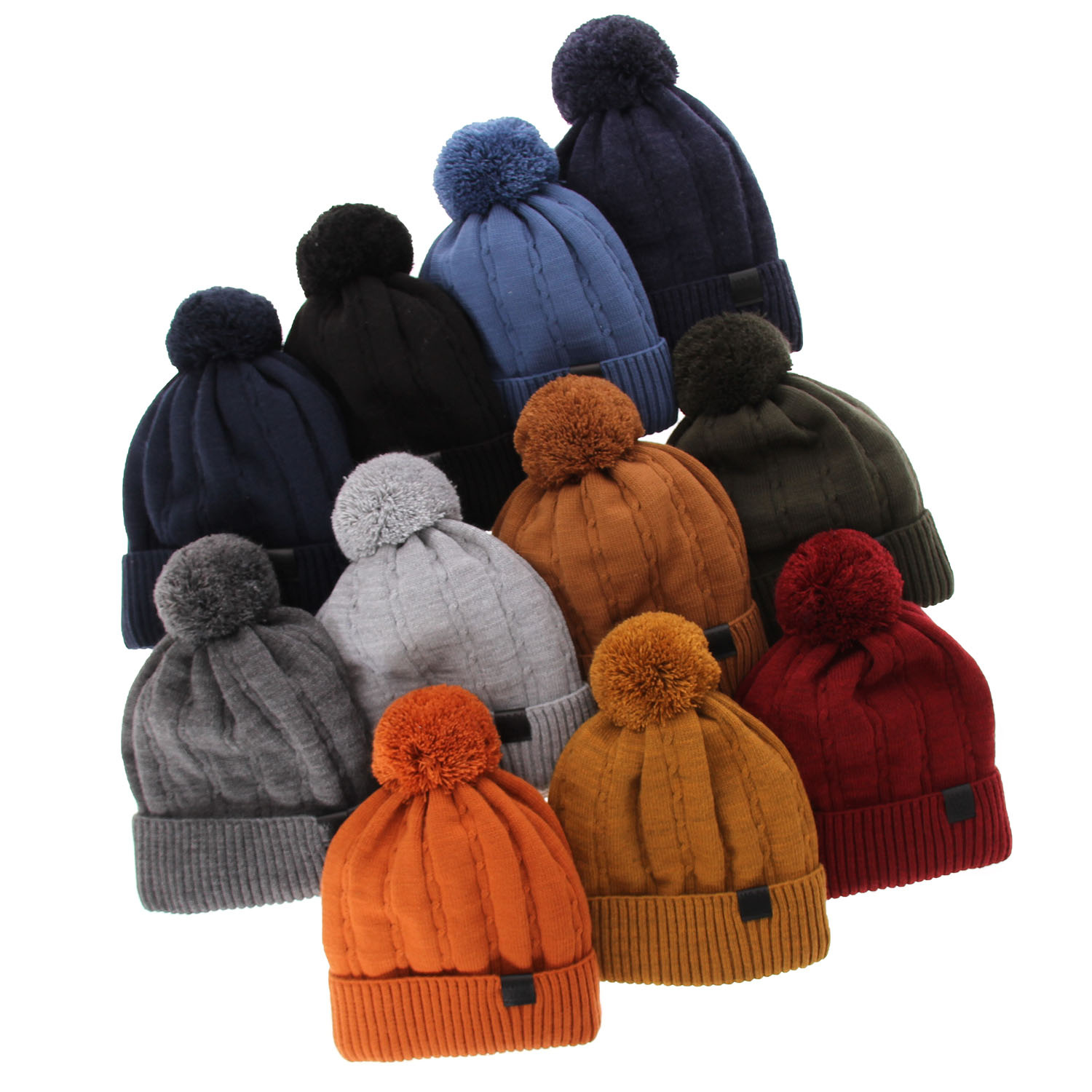 Pojke vinter set: mössa och halsduk, orange, med pompom, Deny