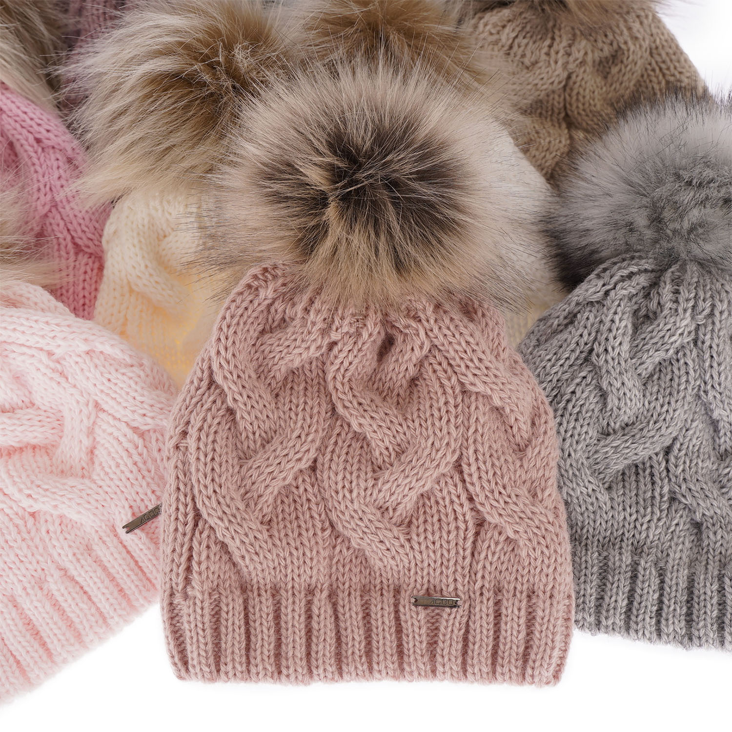 Dam vintermössa, vinter, lila, med pompom, Terri