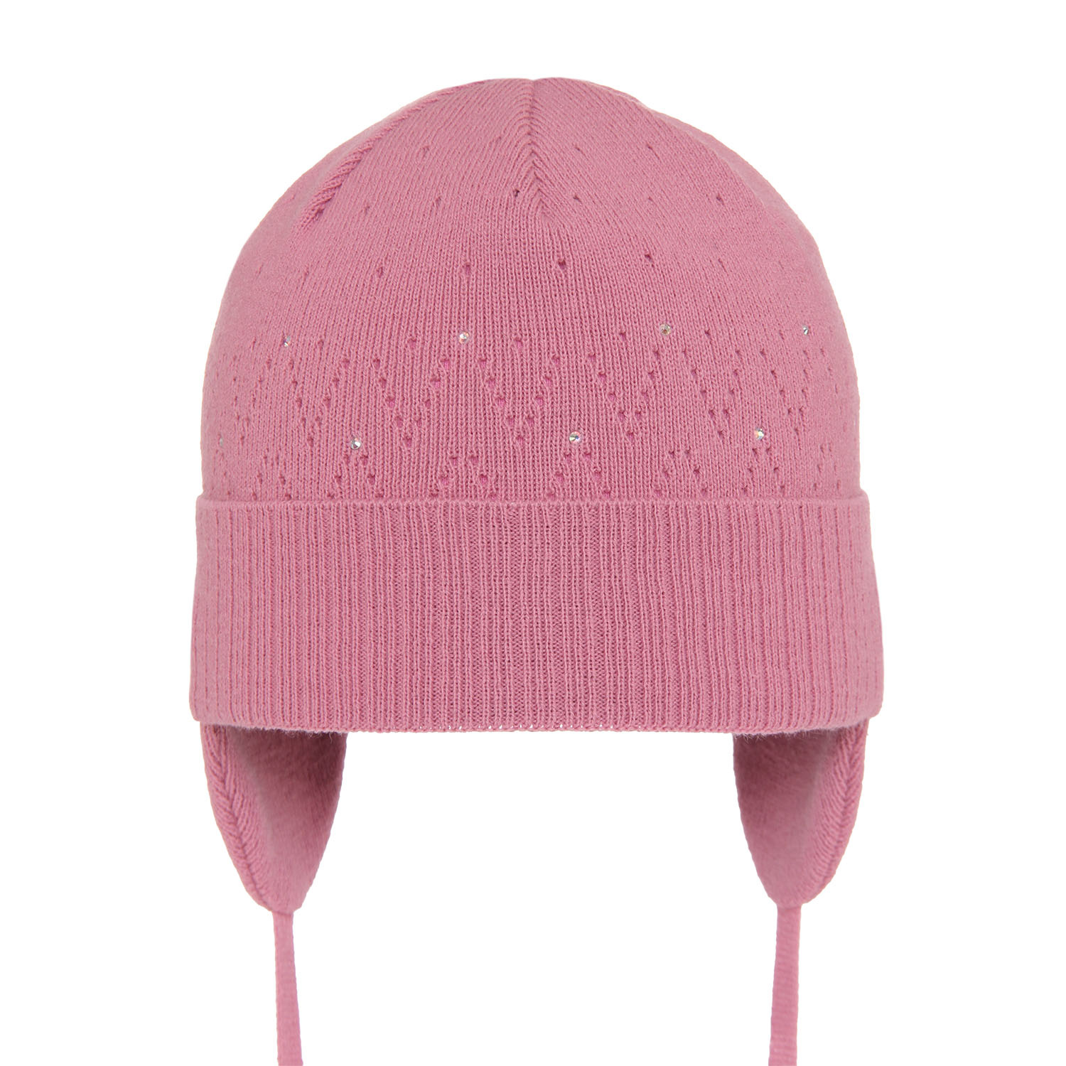 Flicka höst/vår mössa, rosa, med knytband, Apka