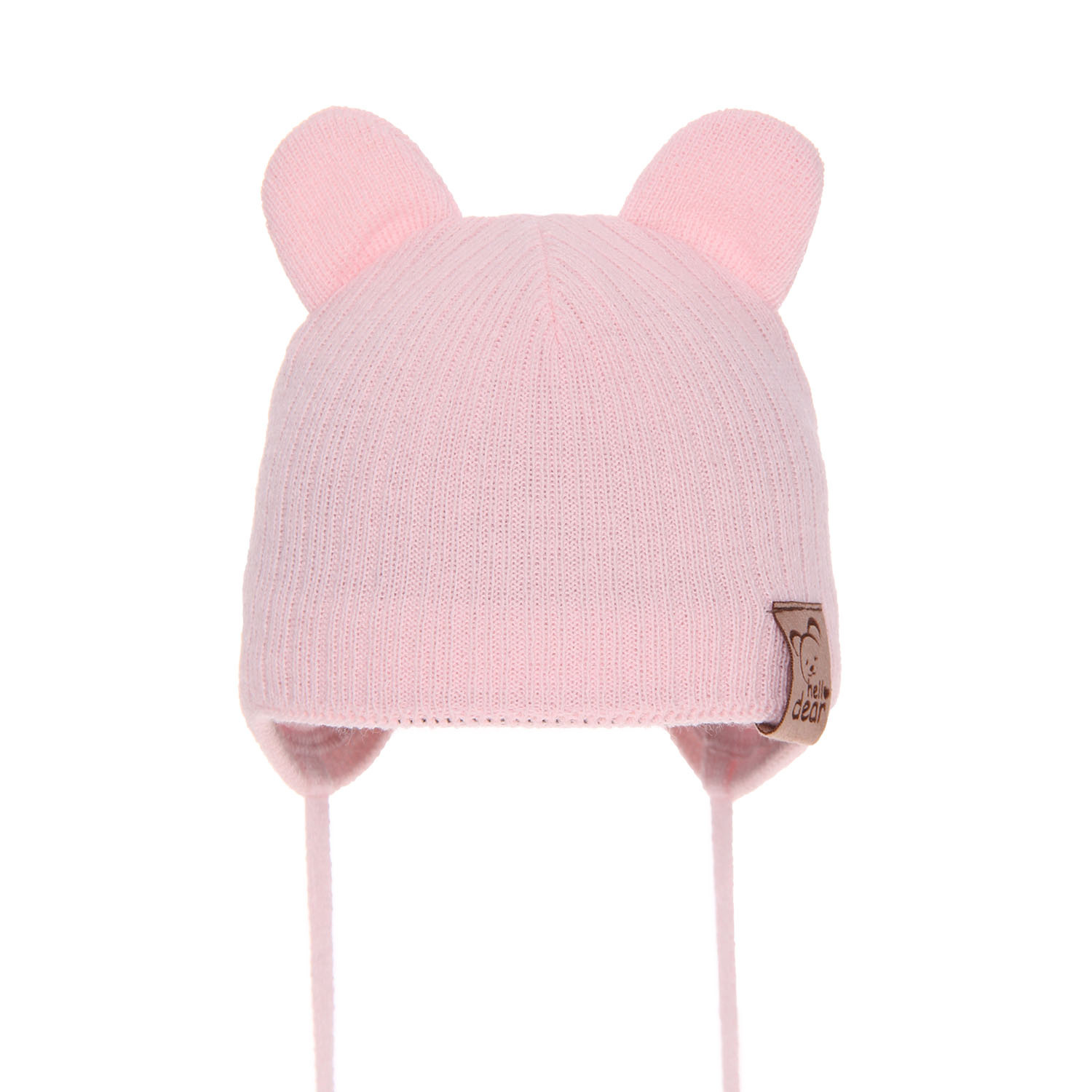 Flicka höst/vår mössa, rosa, med knytband, Pigi