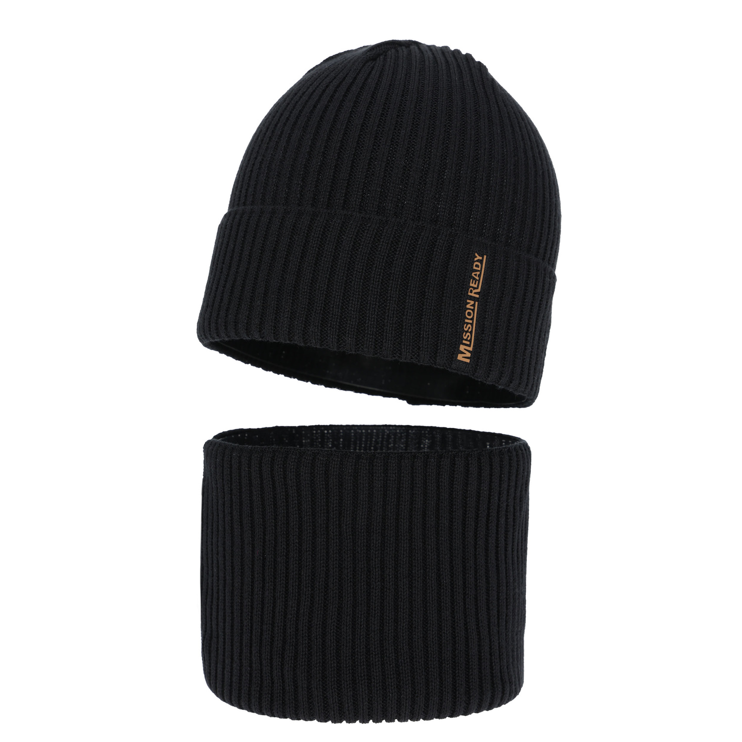 Pojke mössa och tubscarf höst, vår set, svart, med bomull, Norwin