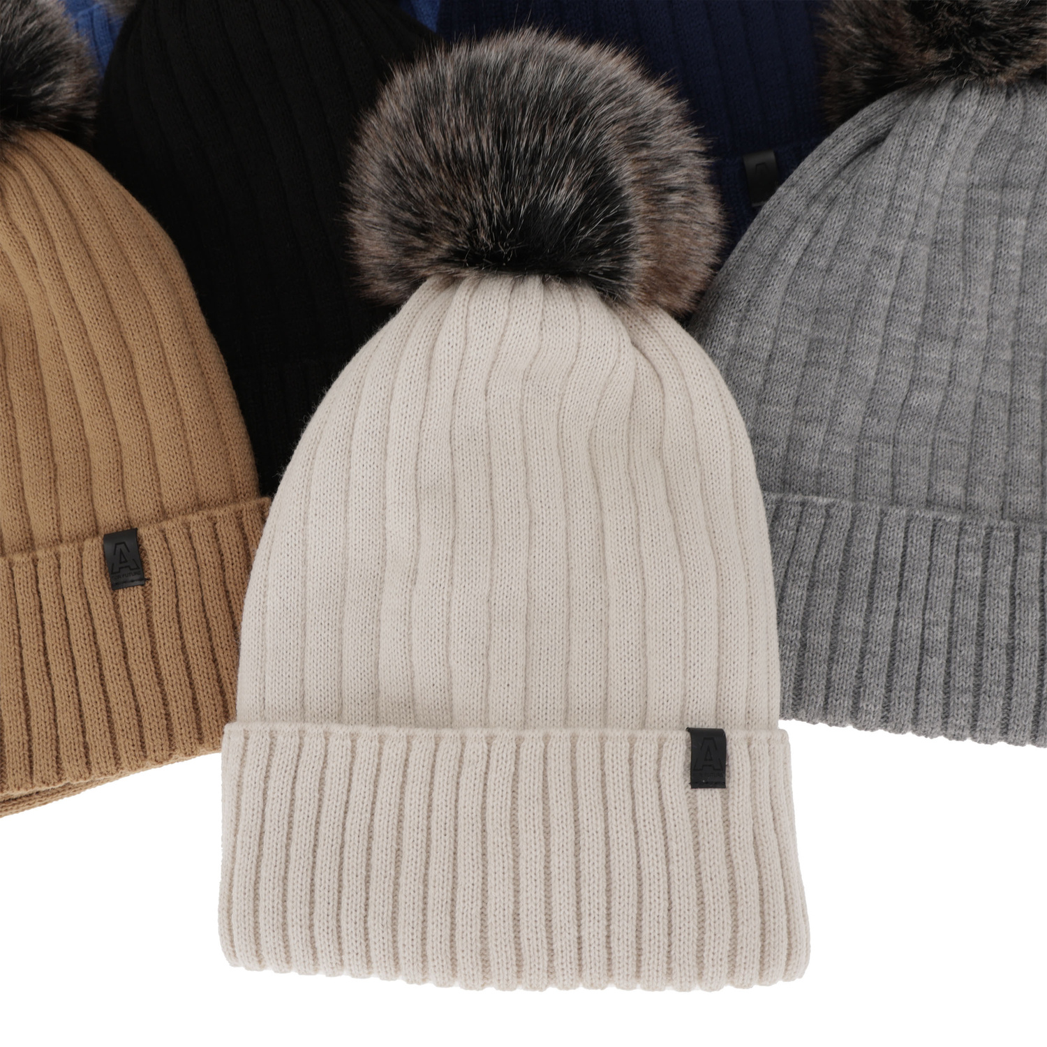 Pojke vinter set: mössa och halsduk, camel, med pompom, Relax