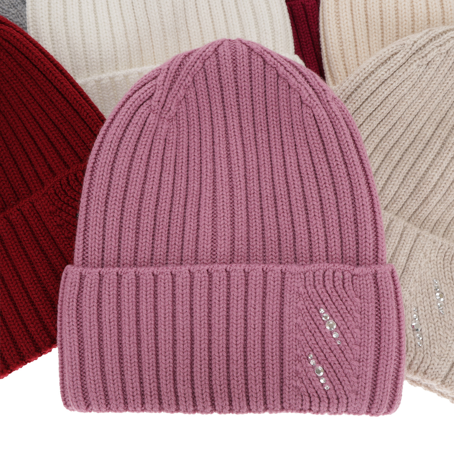 Dam vintermössa, rosa, 100% Merino Ull, Ariga
