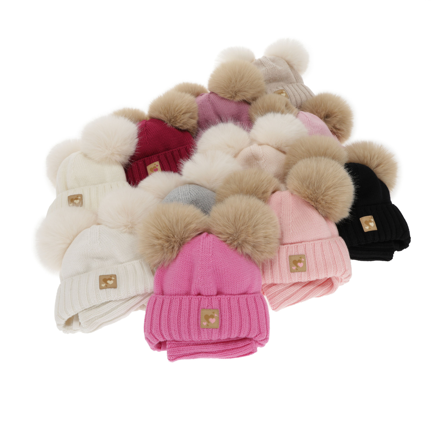 Flicka mössa och tubscarf, vinter set, grå, 100% merinull, fodrad med ullfleece, Ronia