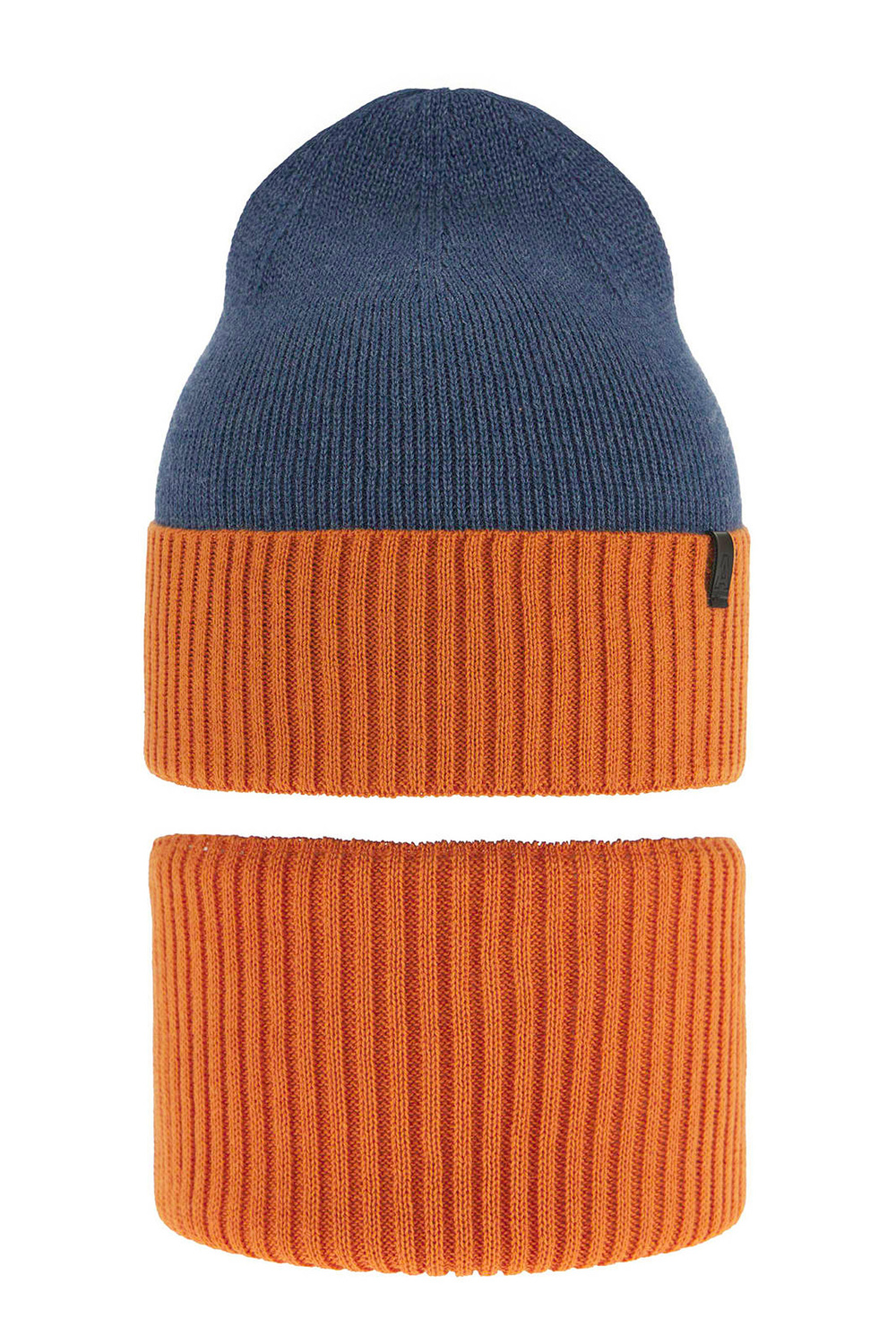 Pojke höst/vår set: mössa och halsduk, orange, med bomull, Tauros