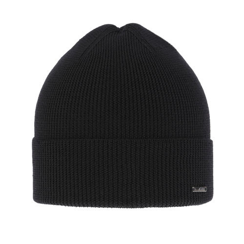 Herr vinter/höst mössa, svart, 100% Merino Ull, Memfis