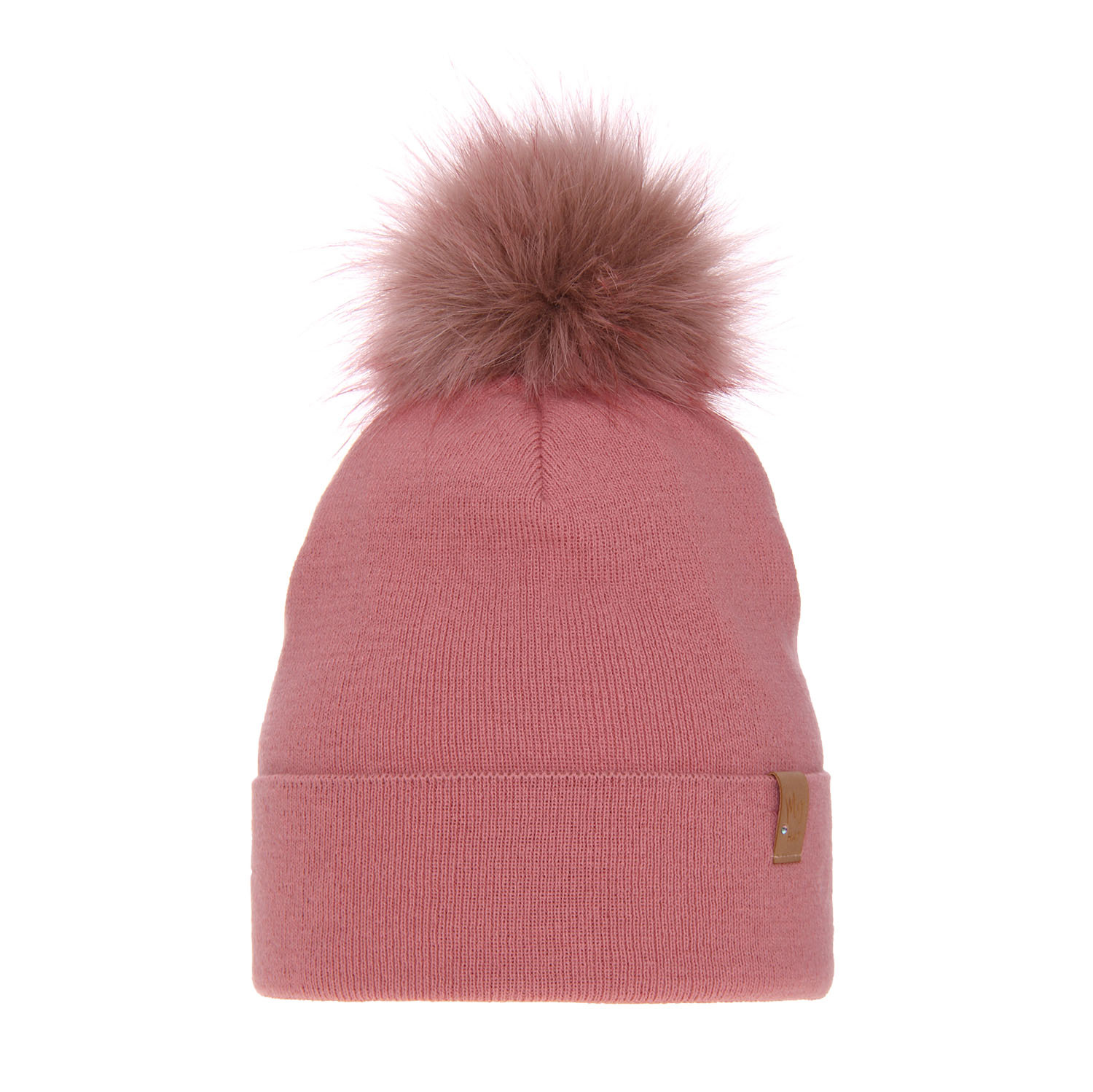Dam vintermössa, rosa, med pompom, Kalia