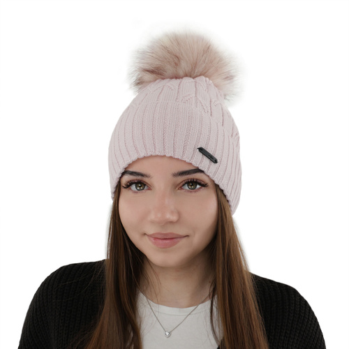 Dam vintermössa, rosa, med merinull, Talaria
