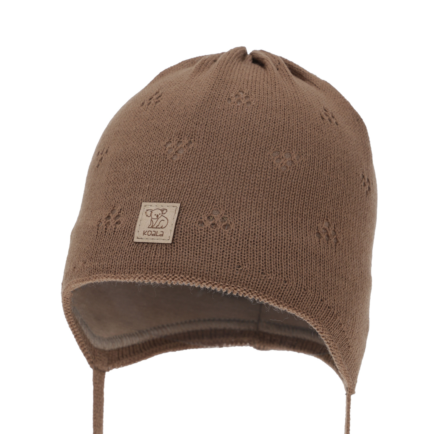 Pojke höst/vår mössa, brun, med knytband, Slate