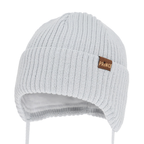 Pojke vintermössa, med knytband, med merinull, ljusgrå, Puser