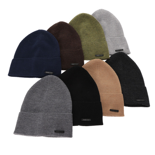 Herr höst/vår mössa, blå, 100% Merino Ull, Fleur