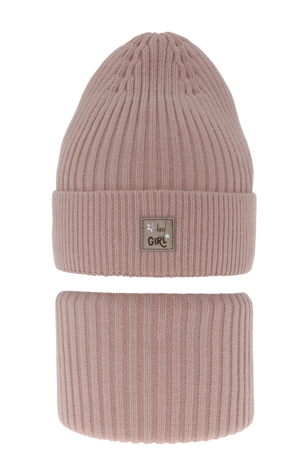 Flicka vinter set: mössa och tubhalsduk, rosa, Georgina