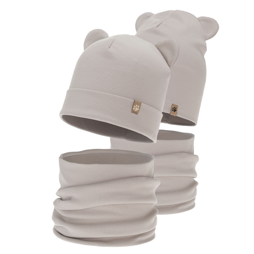 Pojke höst/vår set: mössa och tubhalsduk, beige, Farim