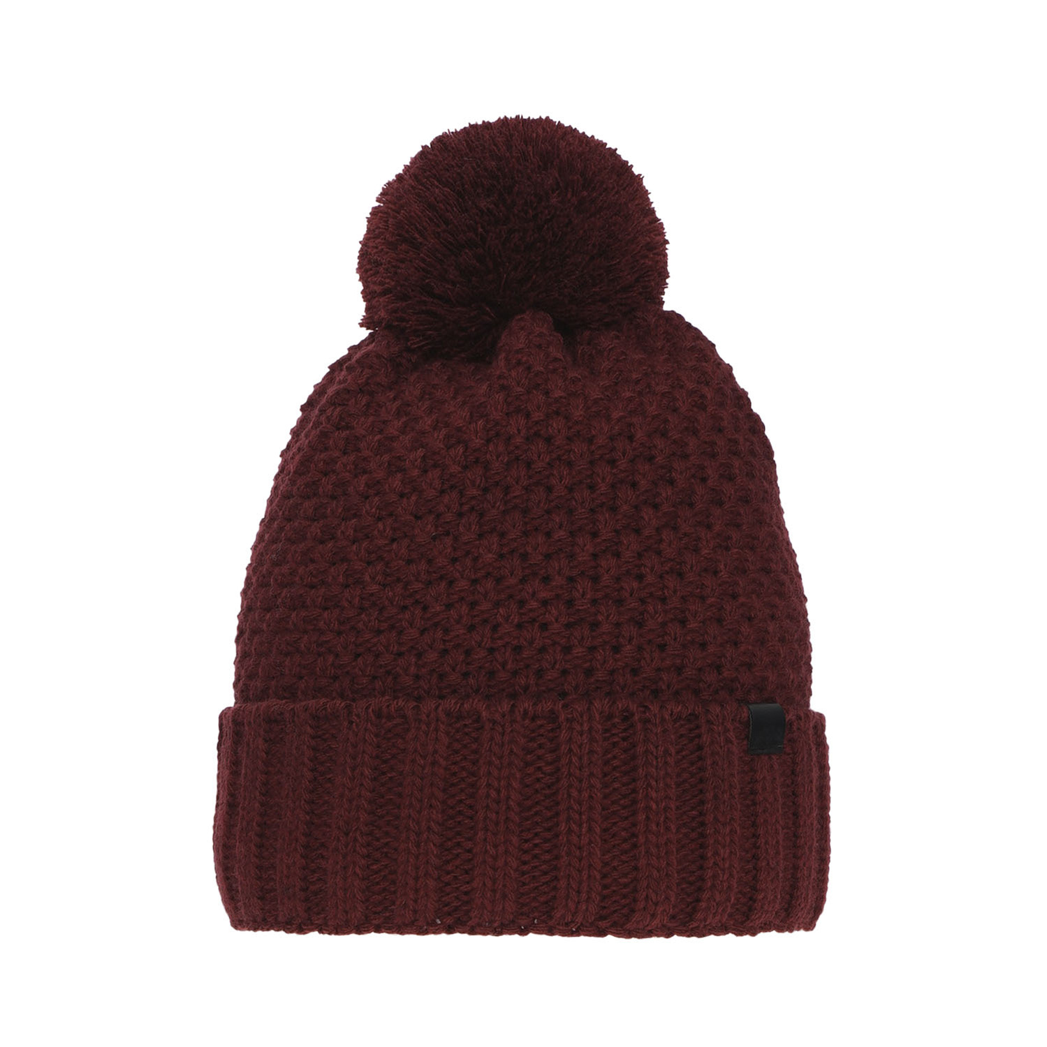 Pojke vintermössa, bordó, med pompom, Polins