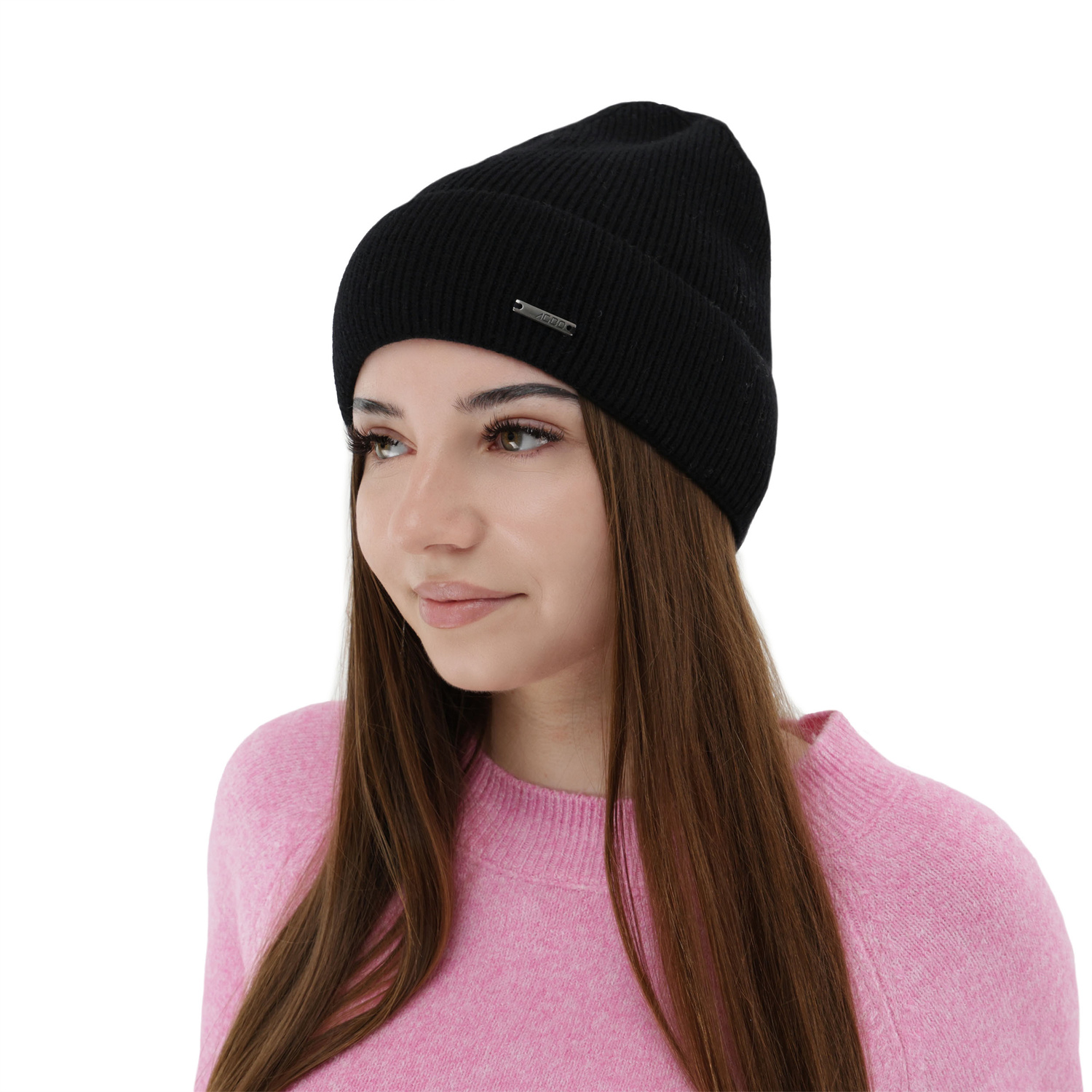 Dam höst/vinter mössa, ljusrosa, med merino och kashmir, Sindra