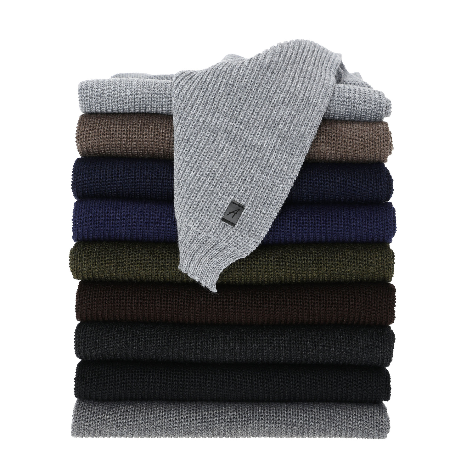 Herr vinter halsduk, svart, med merinull Algor