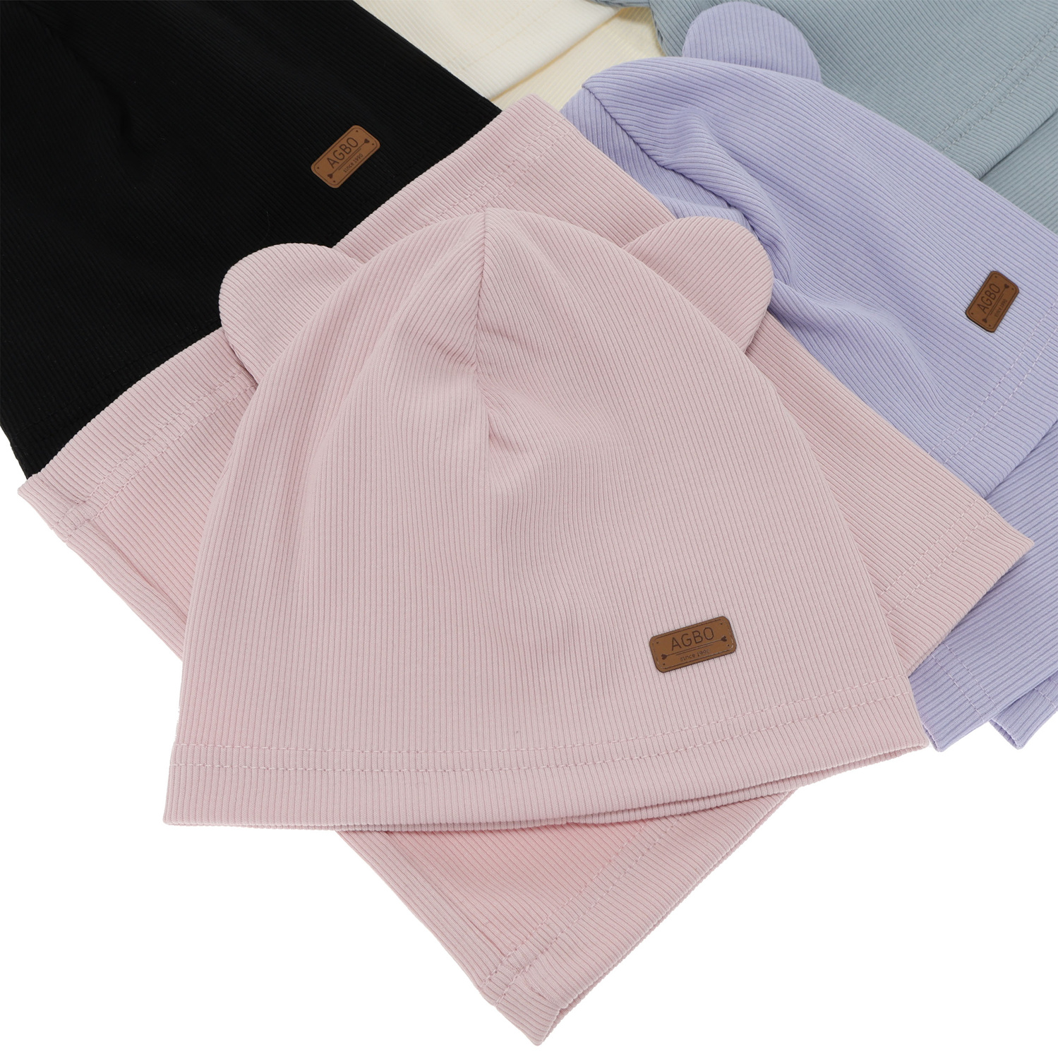 Flicka höst/vår set: mössa och tubhalsduk, av bomull, rosa Georgea