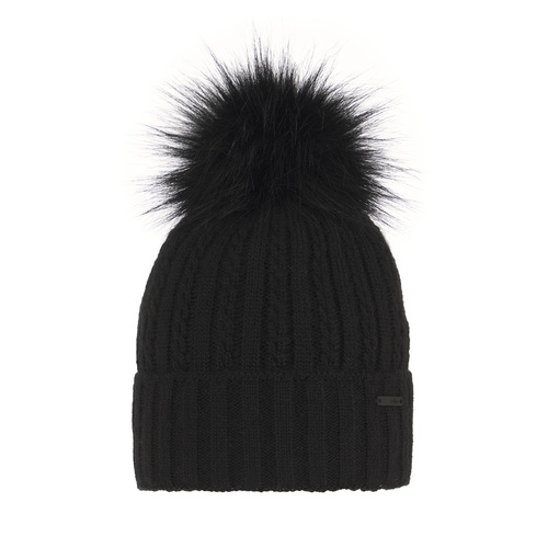 Dam vintermössa, svart, med pompom, Karizma