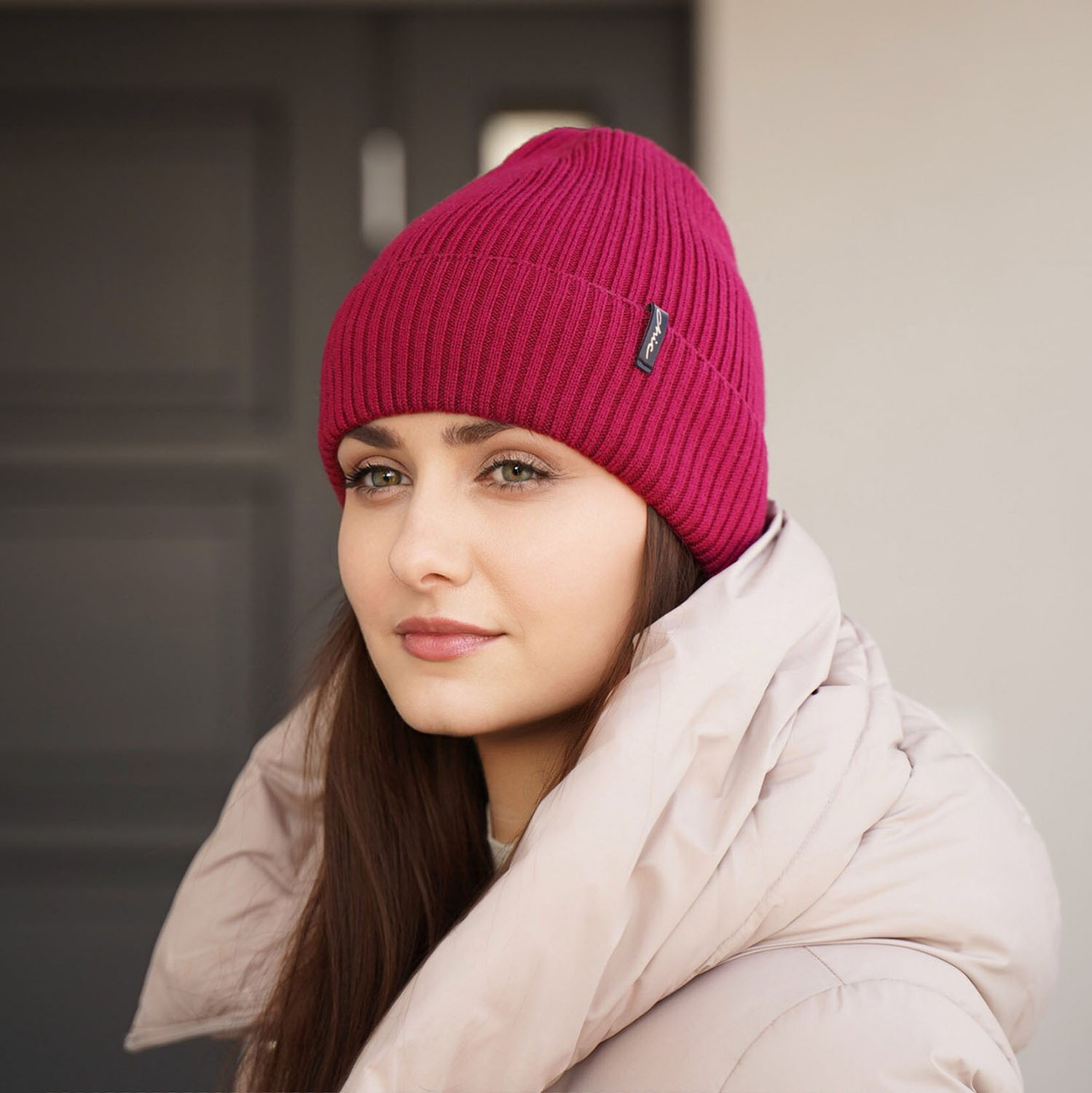 Dam vintermössa, mörkgrå, 100% Merino Ull, Megan