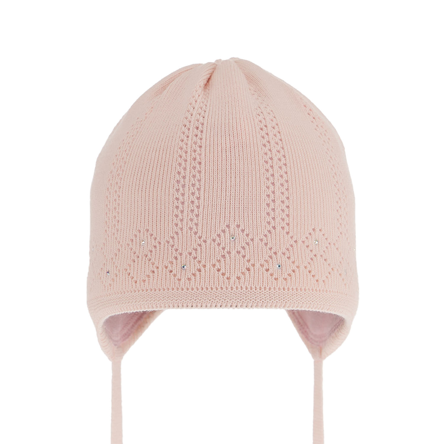Flicka höst/vår mössa, rosa, med knytband, Antila