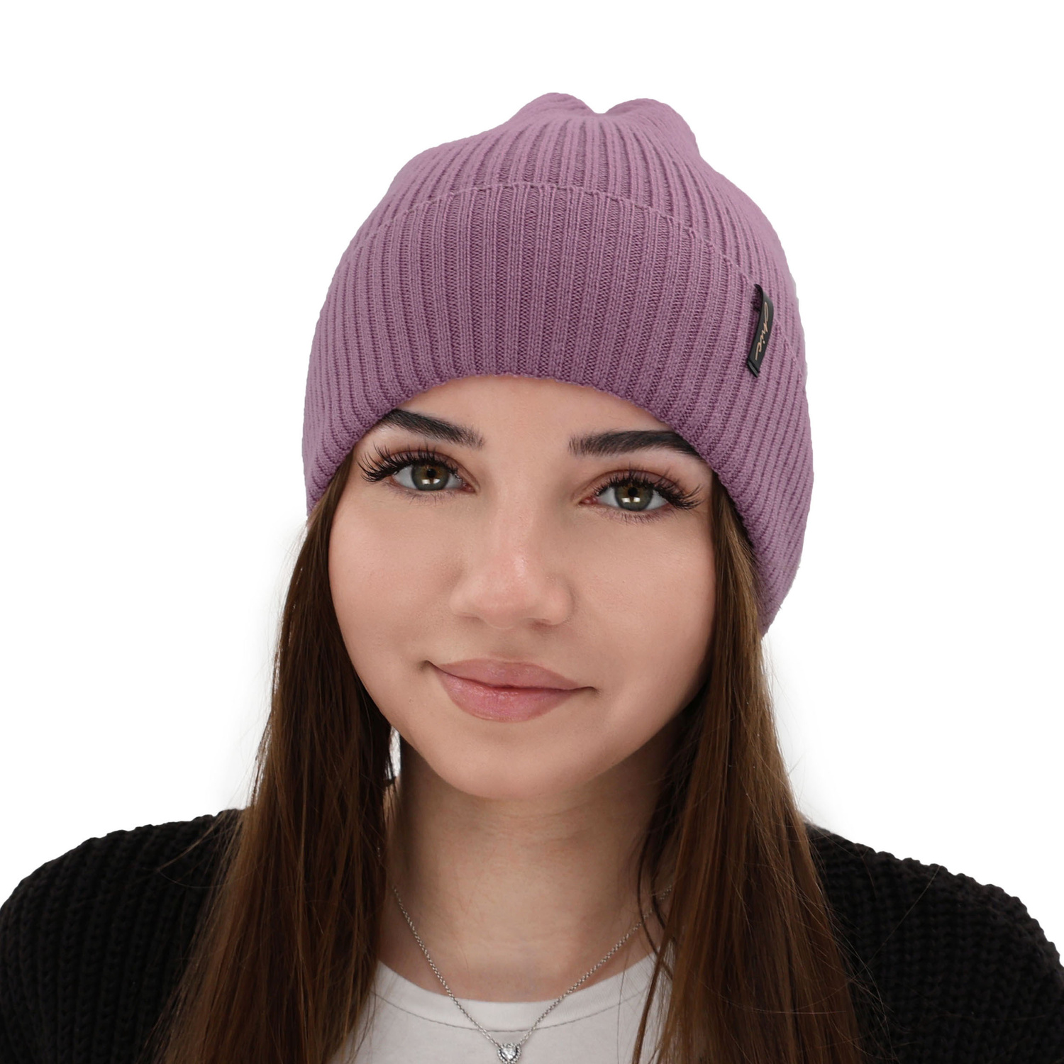 Dam vintermössa, rosa, 100% Merino Ull, Megan