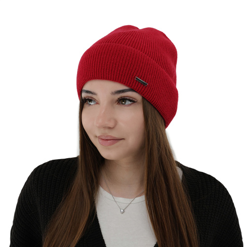 Dam vinter mössa, ljusbeige, med merino ull med kashmir, Sindra