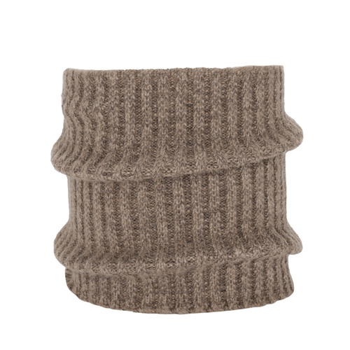 Herr vinter tubhalsduk, ciemnobeżowy, med merinull, Best