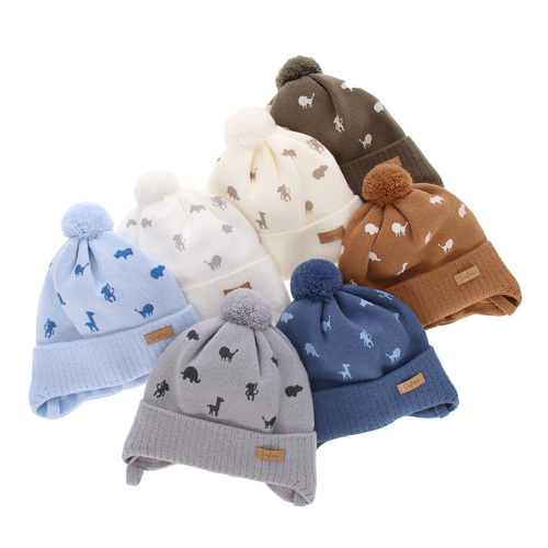 Pojke höst/vår mössa, blå, med knytband, Niger