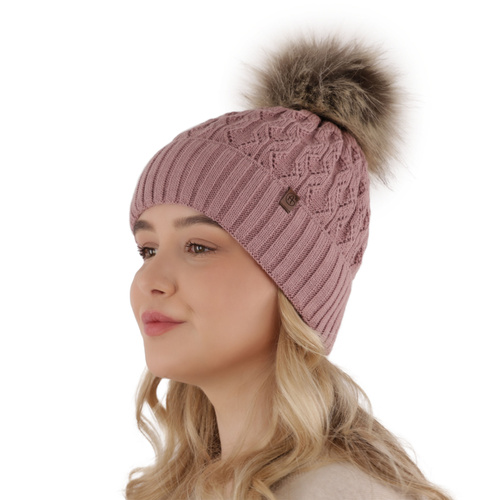 Dam vintermössa, smaragdgrön, med pompom, Katty