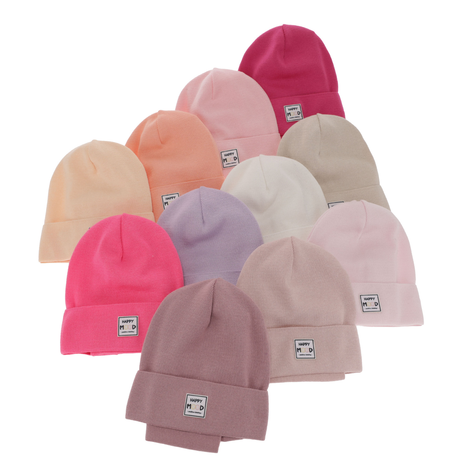 Flicka höst/vår set: mössa och halsduk, rosa, med bomull, Mersila