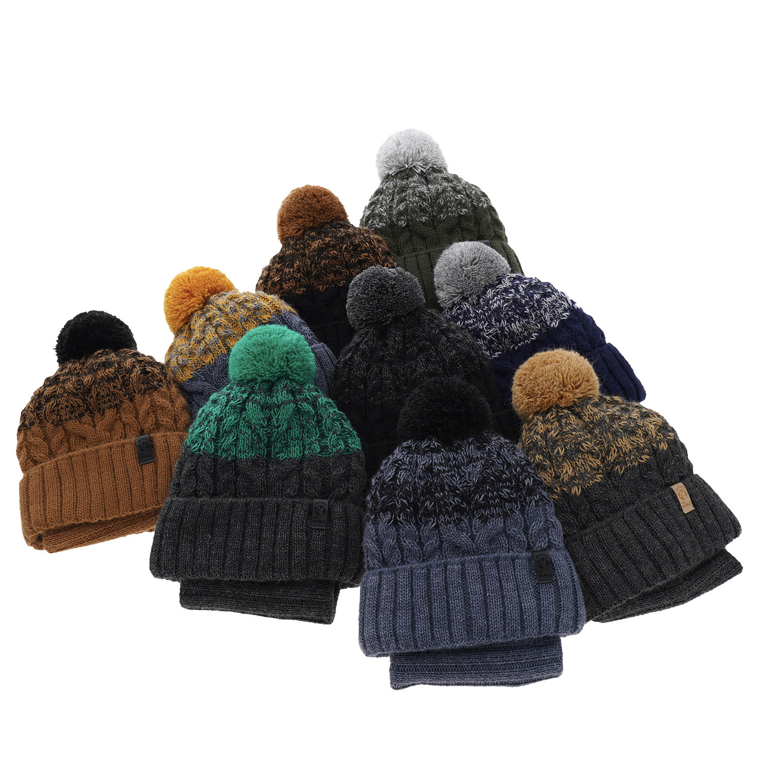 Pojke vinter set: mössa och tubhalsduk, svart, med pompom, Travis