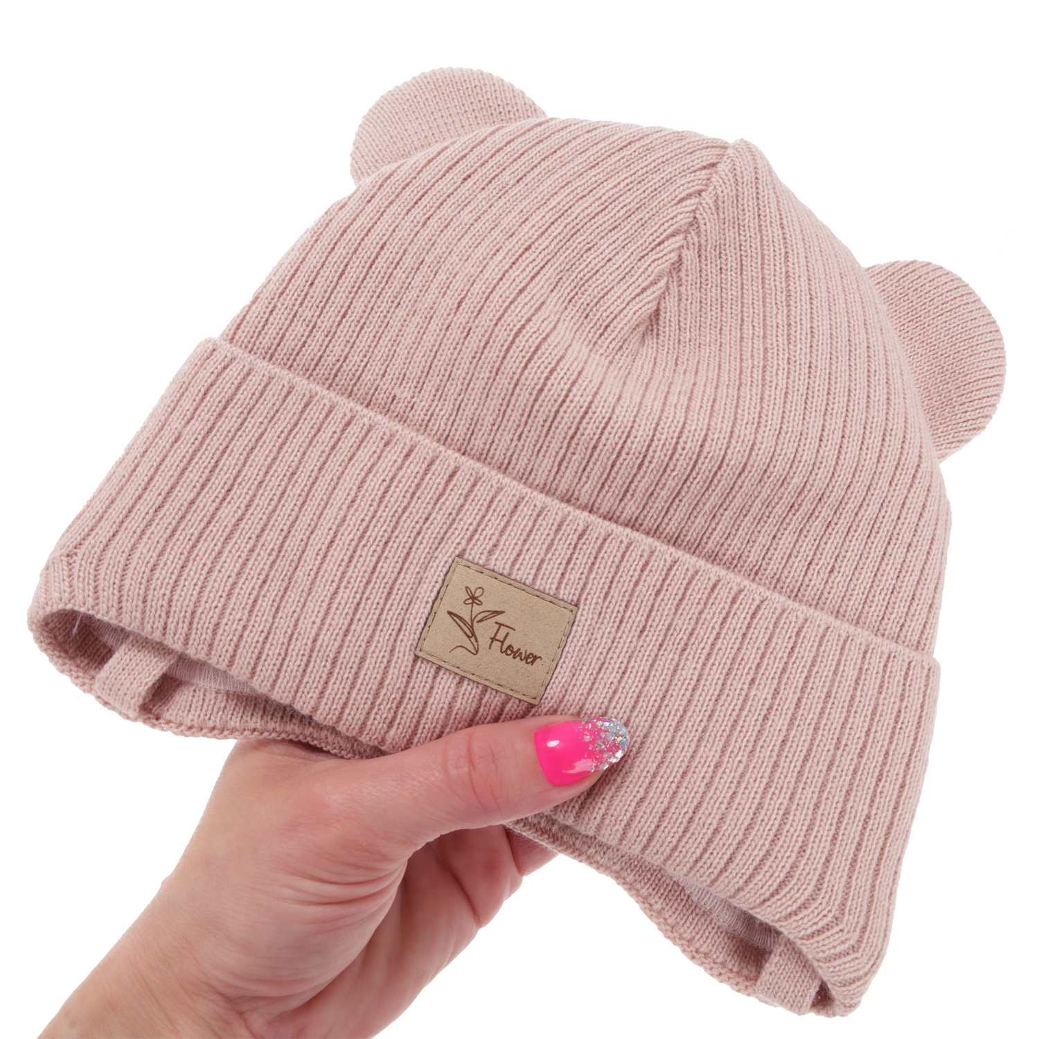 Flicka höst/vår mössa, krämfärgad, med knytband, Djona