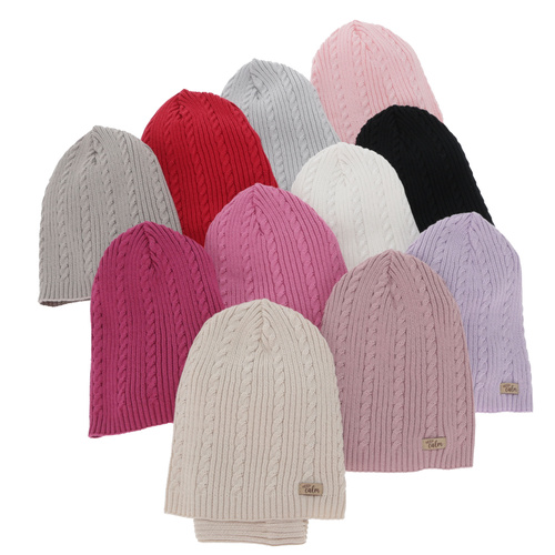 Flicka höst/vår set: mössa och tubhalsduk, med bomull, lila, Ordesa