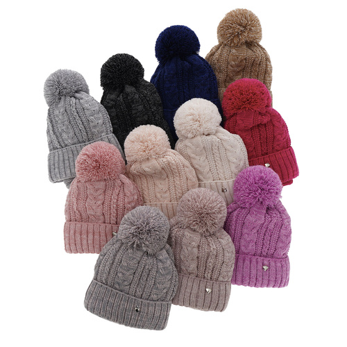 Flicka vinter set: mössa och halsduk, mörkgrå, med pompom, Maroko
