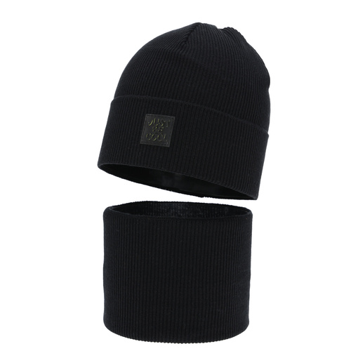 Pojke höst/vår set: mössa och tubhalsduk, grå, med bomull, Jonas