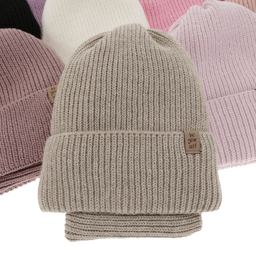 Flicka vinter set: mössa och tubhalsduk, rosa, Edera