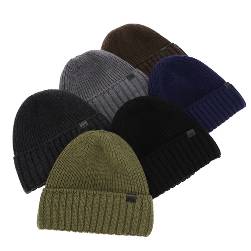 Herr vintermössa, grå, 100% Merino Ull, sömlös, Bruner