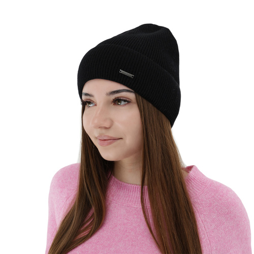 Dam höst/vinter mössa, röd, med merinull och kaschmir, Sindra