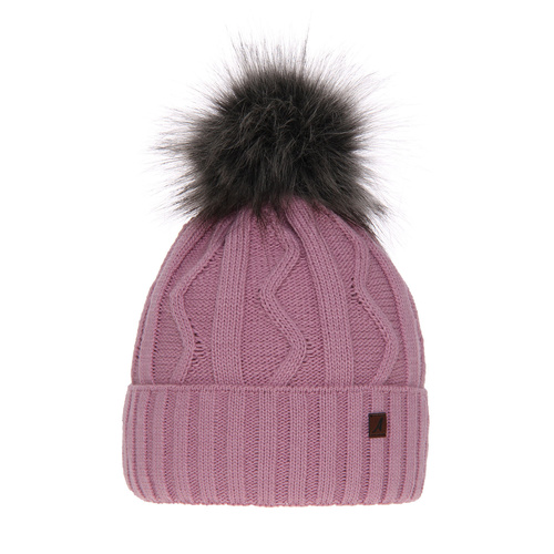 Dam vintermössa, lila, med pompom, Renika