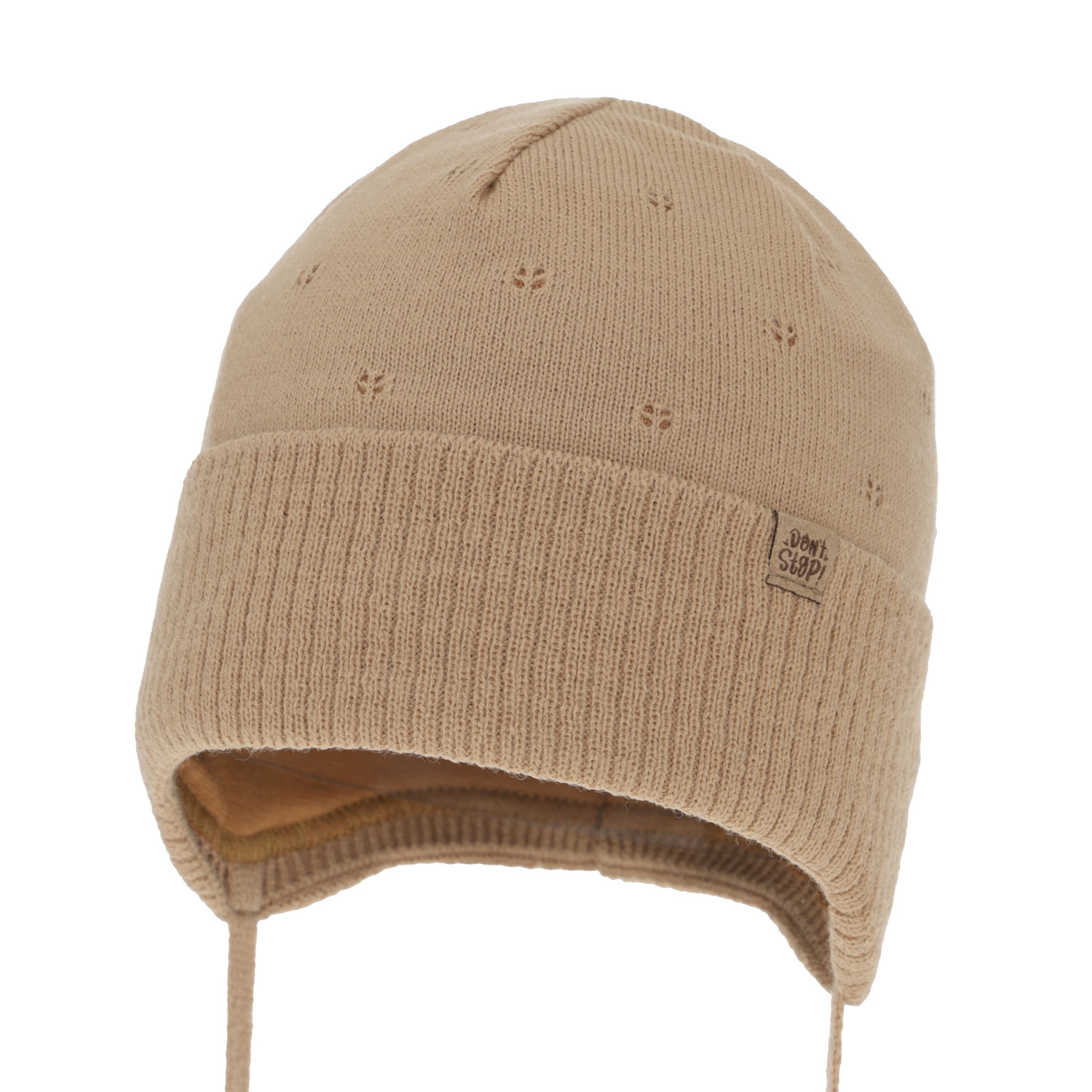 Pojke höst/vår mössa, camel, med knytband, Leif