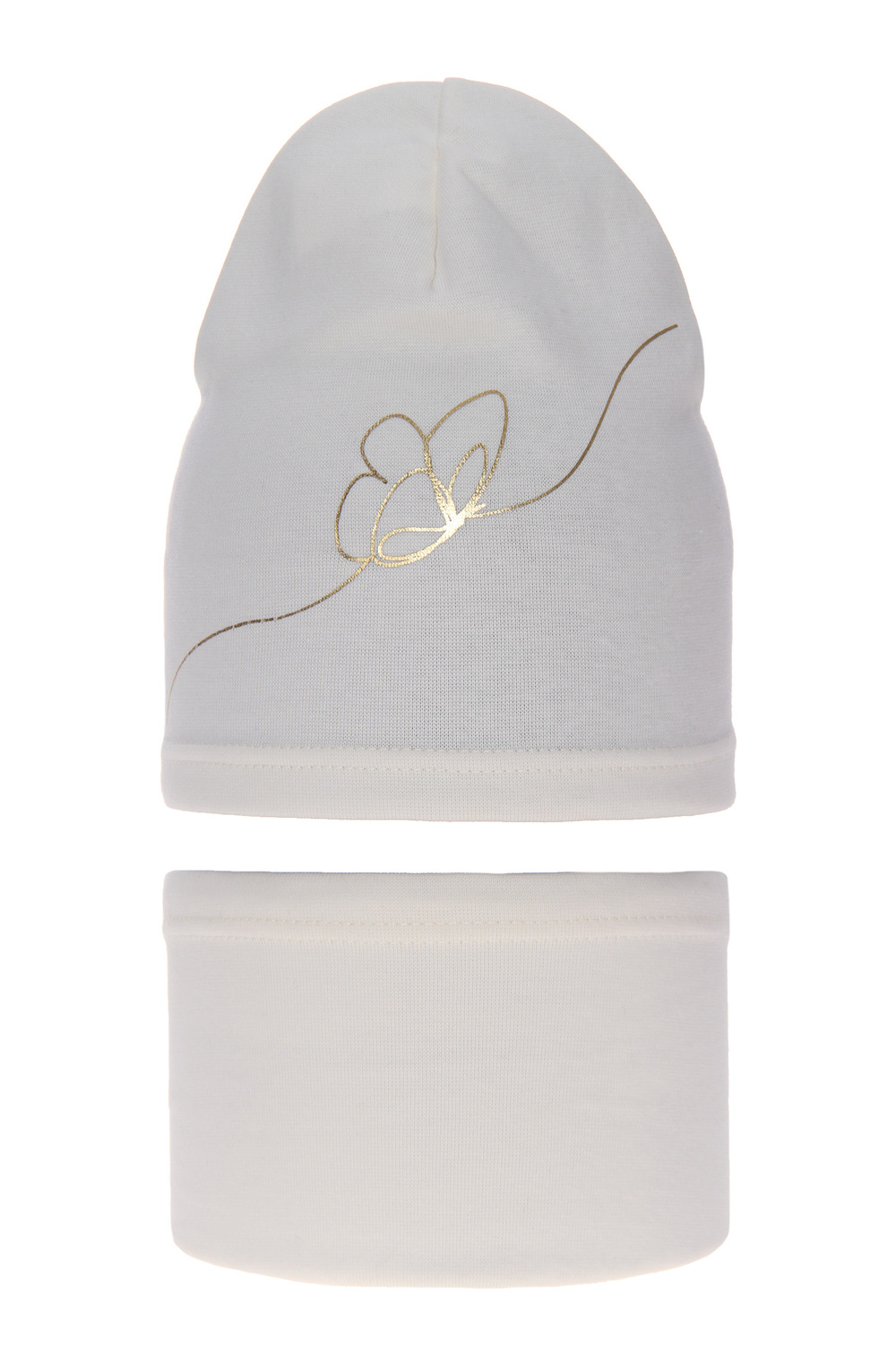 Flicka höst/vår set: mössa och tubhalsduk, kremowy, bawełniany, Jula