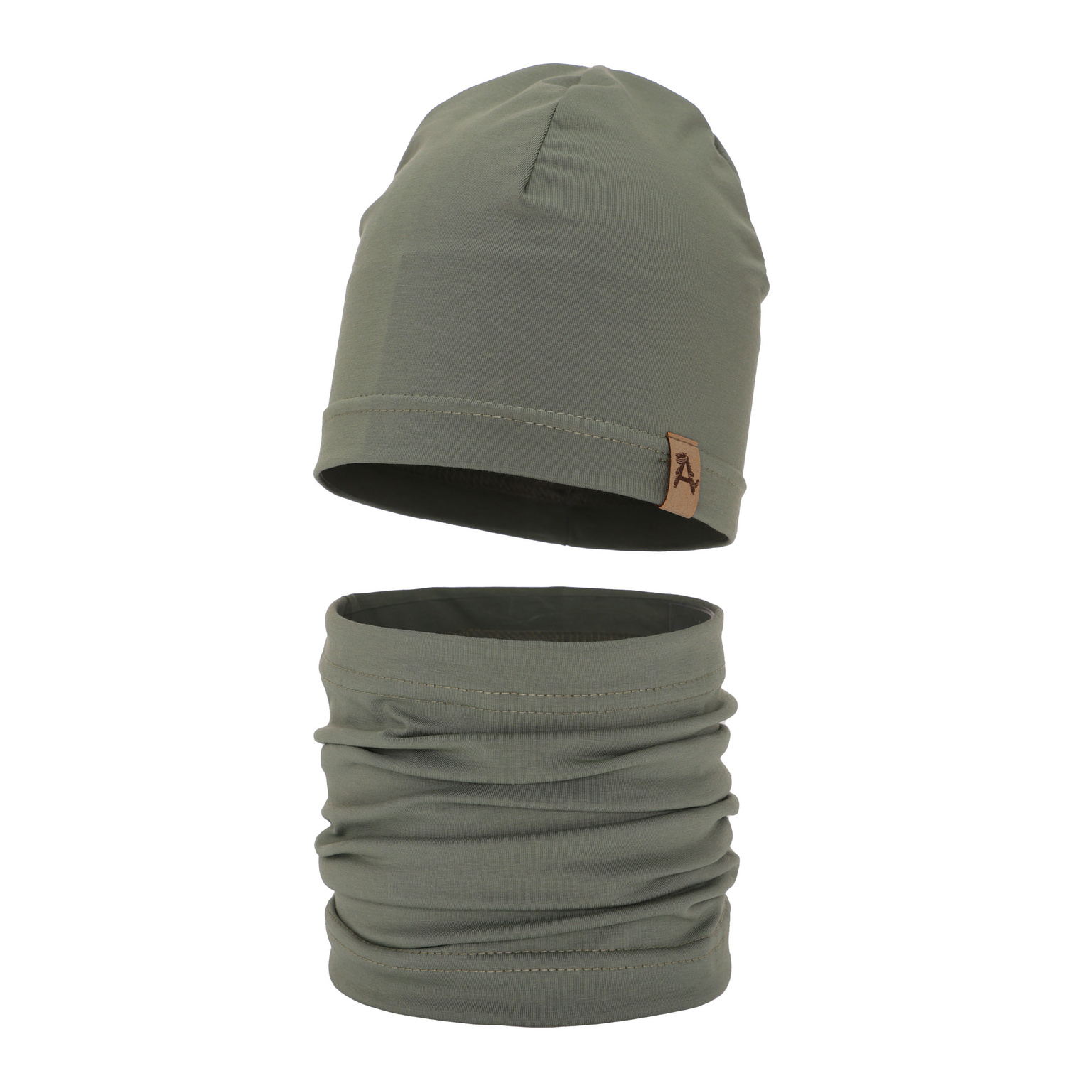 Pojke höst/vår set: mössa och tubhalsduk, grön, Griffin