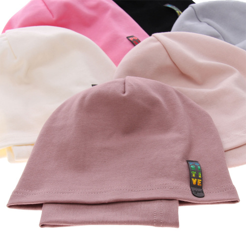 Flicka höst/vår set: mössa och tubhalsduk, lila, fodrad med bomull, Flores