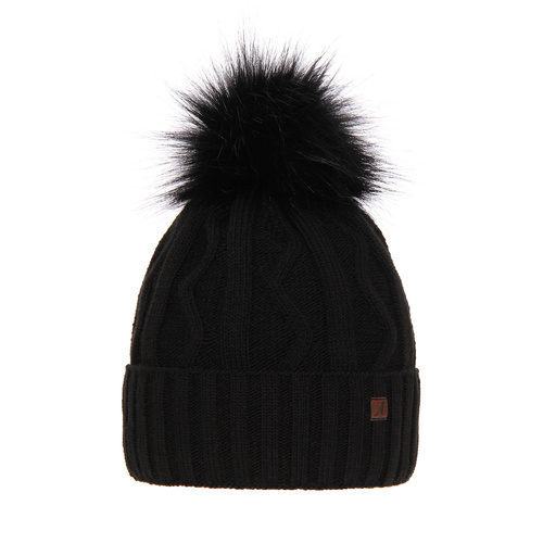 Dam vintermössa, svart, med pompom, Renika