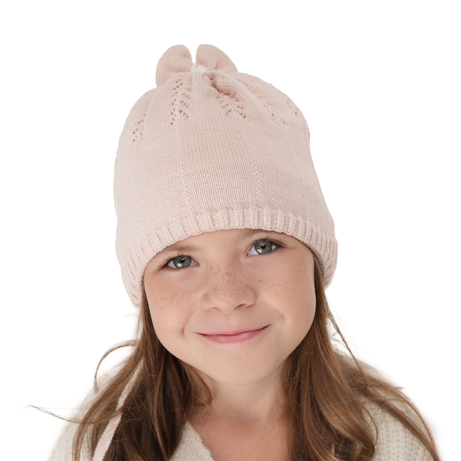 Flicka höst/vår mössa, lila, med knytband, Ginara