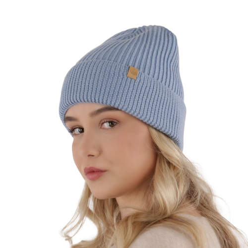 Dam vintermössa, röd, 100% Merino Ull, Isla