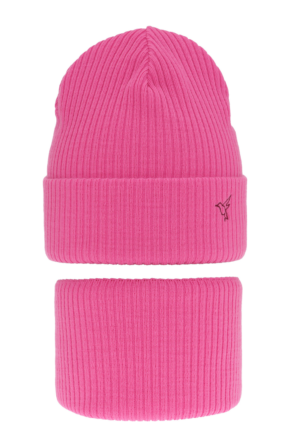 Flicka vinter set: mössa och tubhalsduk, rosa, Rosetta