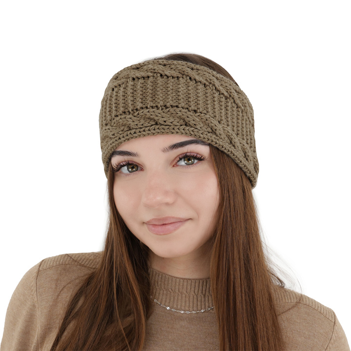 Dam vinter pannband, beige, Bera